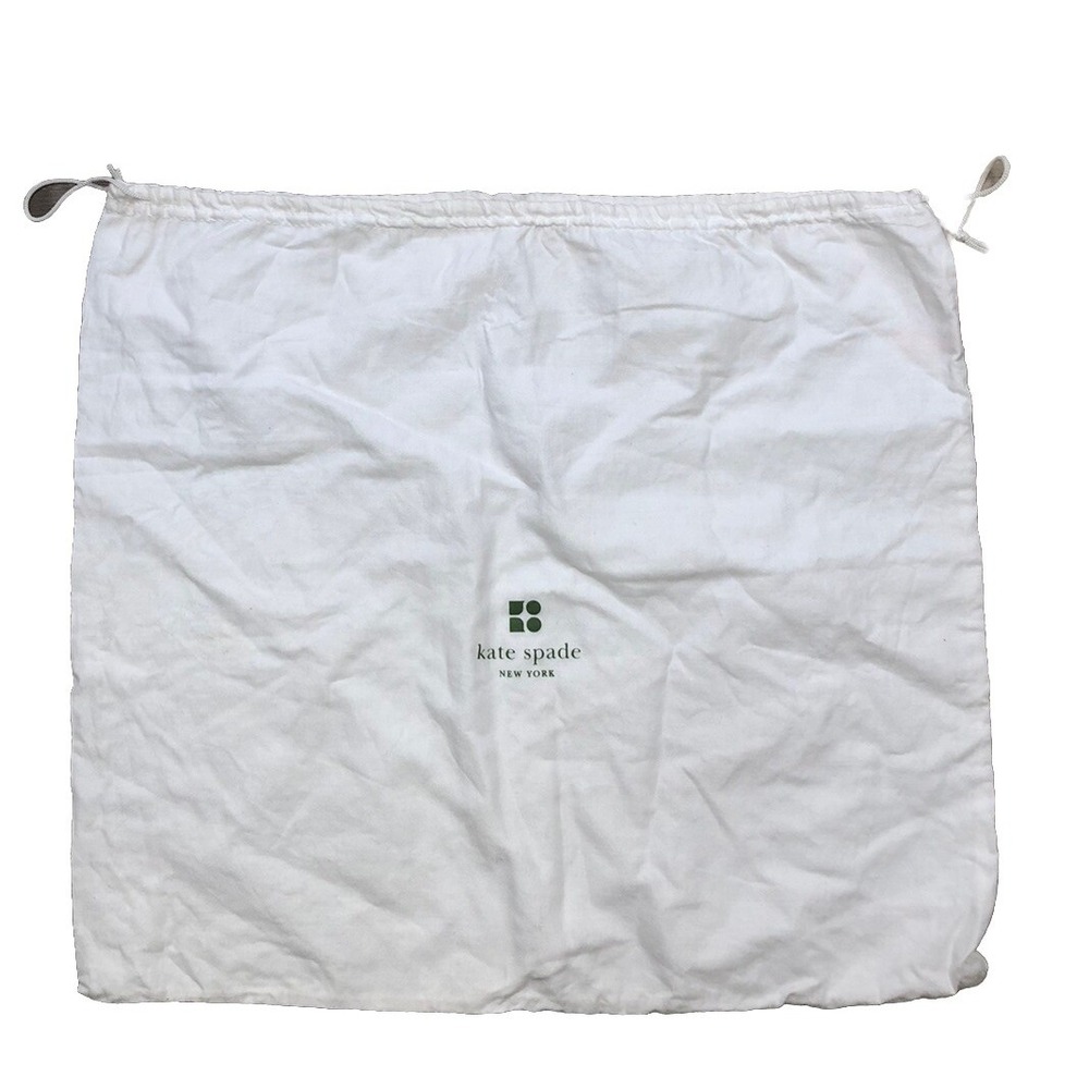 Kate‎ Spade Dust Bag L 16x18" White Green Logo Storage Travel Purse Shoes